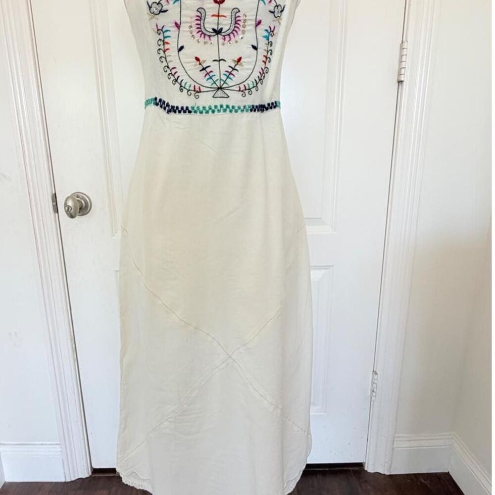 Urban Outfitters Henna Embroidered Midi Dress - Size 7 Boho